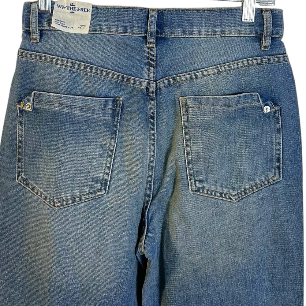 Free People Western Bohemian Serafin Boot Cut Jeans Light Vintage Wash Size 27 - Picture 6 of 12